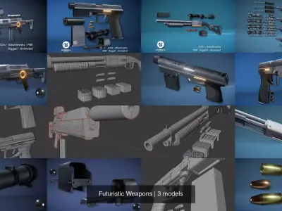 Futuristic Weapons 3D Model Pack