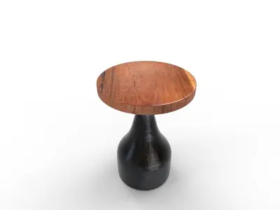 Solid Wood Pedestal End Table 3D model purchase