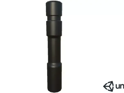 Plastic Barrier Pole Low-poly 3D model