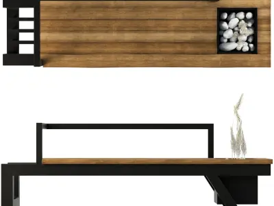 Backyard Deicoon Bench 3D model