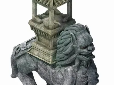 One hundred thousand mountains - stone - lion 3D model