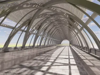 Pedestrian Bridge -A8 3D model