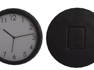 Wall Clock 01 Low-poly 3D model