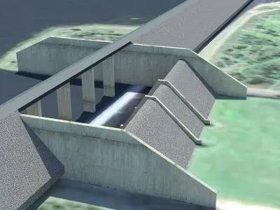 Wivenhoe Dam Low-poly 3D model