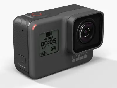 GoPro Hero6 Black action camera Low-poly 3D model