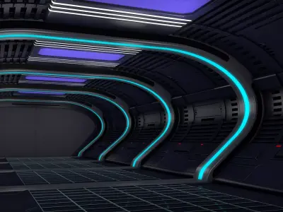 Sci Fi Corridor Interior 3D model order