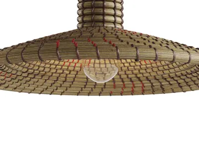 Sonder Living Nellcote Dome Pendant with Wood Accents 3D model