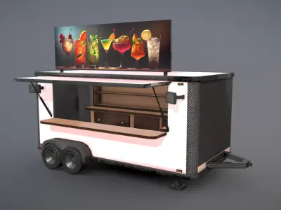 Beverage Truck Low-poly 3D model