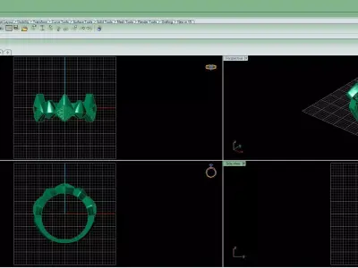 Architect Stone gold ring   3D print model