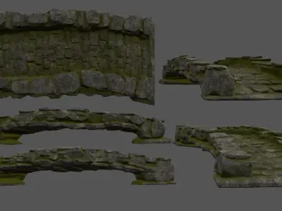 old ruin Low-poly 3D model