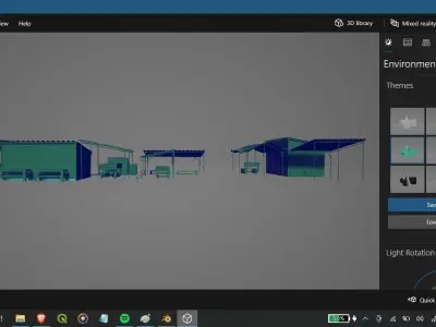 Warung Tepi Danau Lakeside Stall Low-poly 3D model