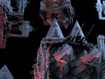 Grand Sci-Fi Cube Structures Kit bash 3D model