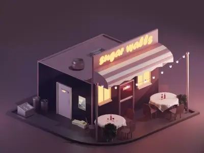 cozy cafe  3D model