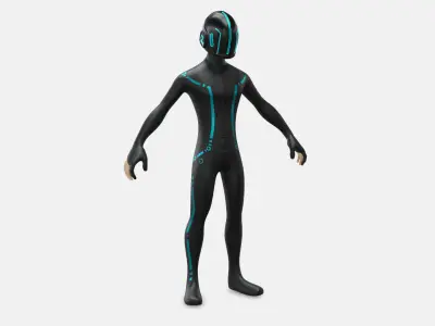 Tron Man Racer Low-poly 3D model
