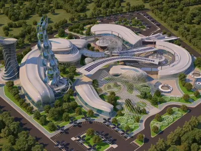 0014 - Futuristic City - 2021 - 02 - 2Ds Plans - 3Ds Files 3D model