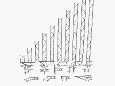 Light Beam Trussed 24 Modular Pieces-3dPrint 3D print model