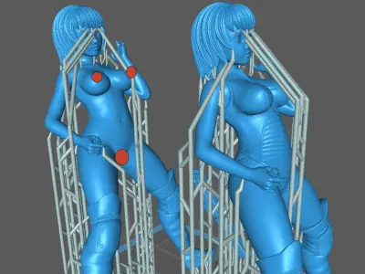 sci-fi girl soldier 3D print model