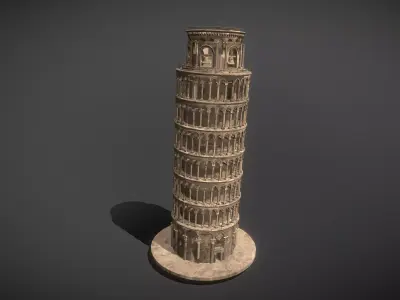 The Leaning Tower of Pisa Low-poly 3D model