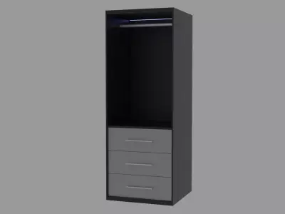 Wardrobe with two drawers Free 3D model