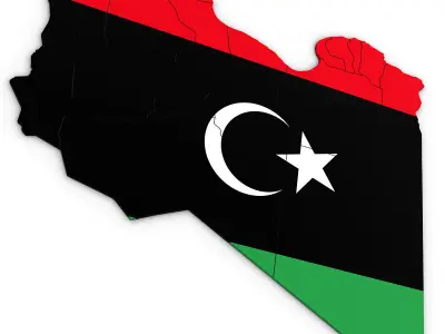3D  Political Map of Libya  3D model