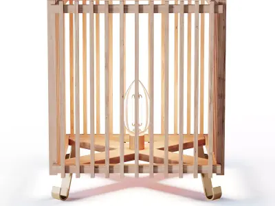 Japanese style floor lamp 3D model