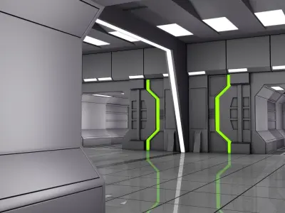 Sci Fi Room 3D model 68