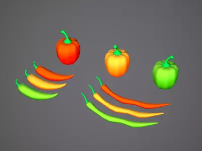 Peppers Toon Low-poly 3D model