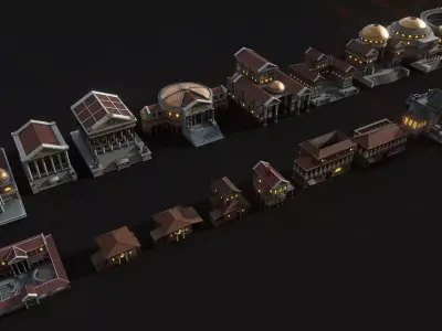 Mega Roma - Greek City Pack Low-poly 3D model