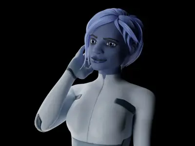 Ava - stylized female sci-fi character Low-poly 3D model