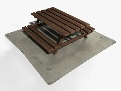 Picnic Table Low-poly 3D model