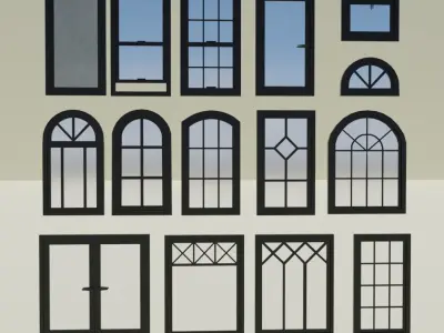 A collection of windows 3D model