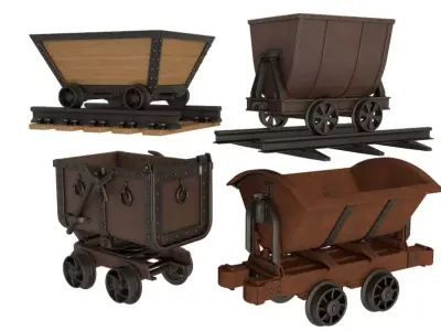 Mine Cart collection 3D model