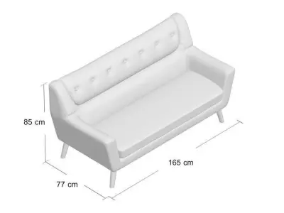 Worreno Seater Sofa  - 2 Colour 3D model