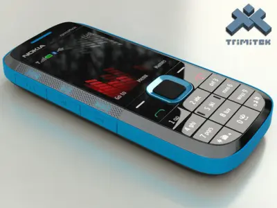 Nokia 5130 XpressMusic - 2009 - blue 3D model