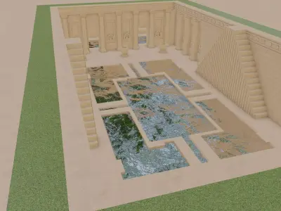 Primitive Underground Building Free 3D model