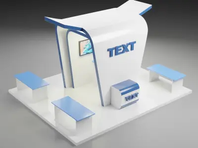 Modern Exhibition Booth 3D Model 3D model