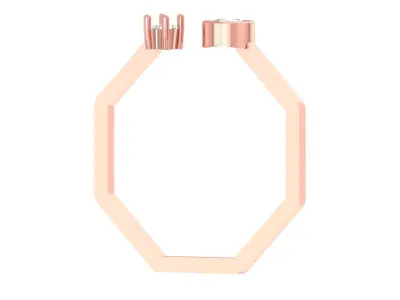 Open End Women Light Weight Band Round OVal Stone Ring 3D print model