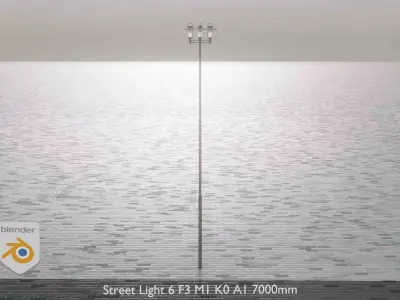 Street Light 6 F3 M1 K0 A1 7000mm  Low-poly 3D model