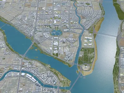 Linyi Shandong China 70km Low-poly 3D model