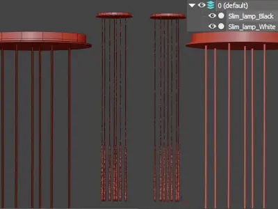 Slim lamps Low-poly 3D model