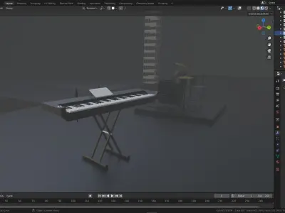 Piano electronic keyboard 3D model
