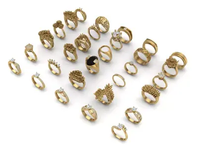 Pack jewelry ring  3D print model buy