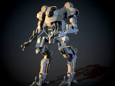 Industrial Mech Low-poly 3D model