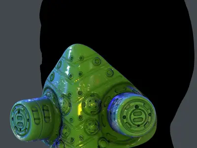 Gas mask helmet 3d model scifi Low-poly Low-poly 3D model Low-poly 3D model 87