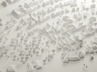 Small German Town Low Poly 3D model