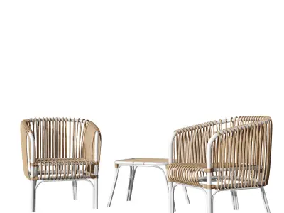Rattan outdoor set  3D model