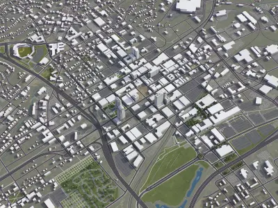 Winston-Salem Low-poly 3D model