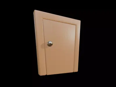 Low Poly Wooden Door with Frame Openable 3D Model Low-poly 3D model