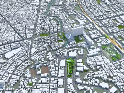 Medan Indonesia 30km Low-poly 3D model
