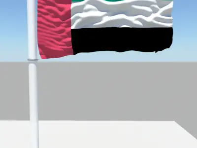 United Arab Emirates flag 3D model